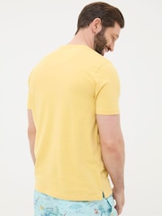 FatFace Judes Yellow Chest Stripe T-Shirt - Image 2 of 5