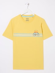 FatFace Judes Yellow Chest Stripe T-Shirt - Image 5 of 5