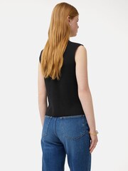 Jigsaw Black Cotton Blend Waistcoat - Image 5 of 6
