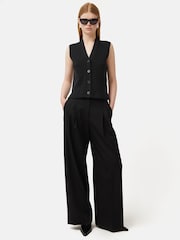 Jigsaw Black Cotton Blend Waistcoat - Image 6 of 6
