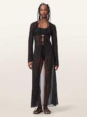AllSaints Black Zalia Maxi Dress - Image 1 of 6