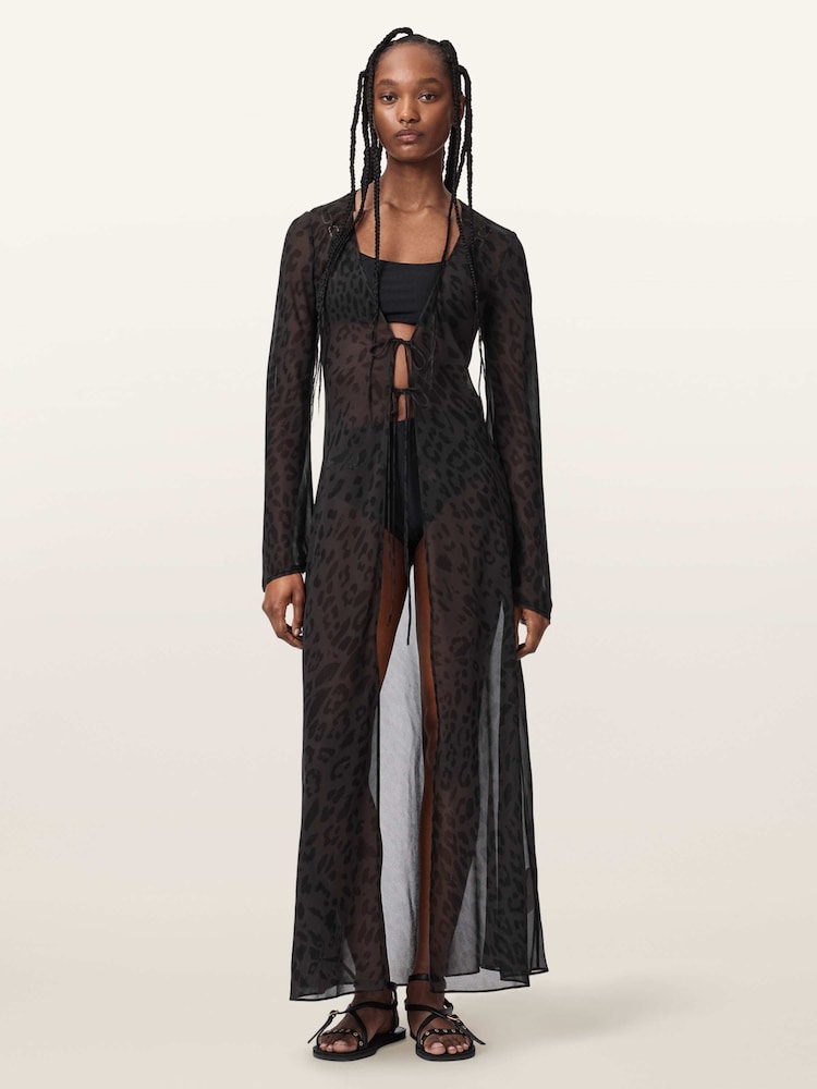 AllSaints Black Zalia Maxi Dress - Image 1 of 6
