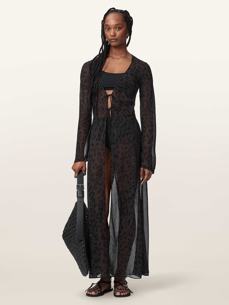 AllSaints Black Zalia Maxi Dress - Image 2 of 6