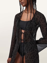 AllSaints Black Zalia Maxi Dress - Image 3 of 6