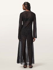 AllSaints Black Zalia Maxi Dress - Image 4 of 6