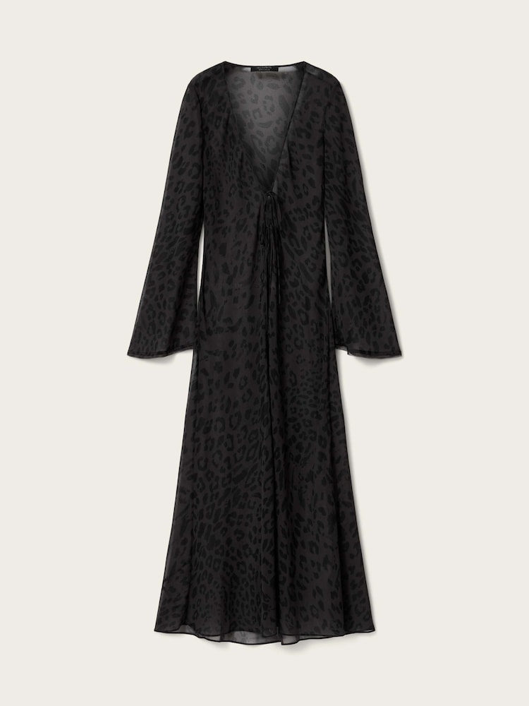 AllSaints Black Zalia Maxi Dress - Image 6 of 6