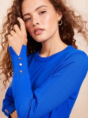 Friends Like These Blue Long Sleeve Crew Neck Jumper - Image 3 of 4