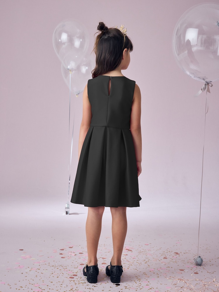 Black Scuba Bow Occasion Dress (1.5-16yrs) - Image 2 of 7