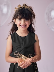 Black Scuba Bow Occasion Dress (1.5-16yrs) - Image 3 of 7
