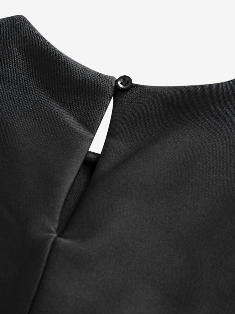 Black Scuba Bow Occasion Dress (1.5-16yrs) - Image 7 of 7