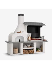 Callow Black Complete Outdoor BBQ Kitchen with Wood Fired Oven - Image 1 of 6