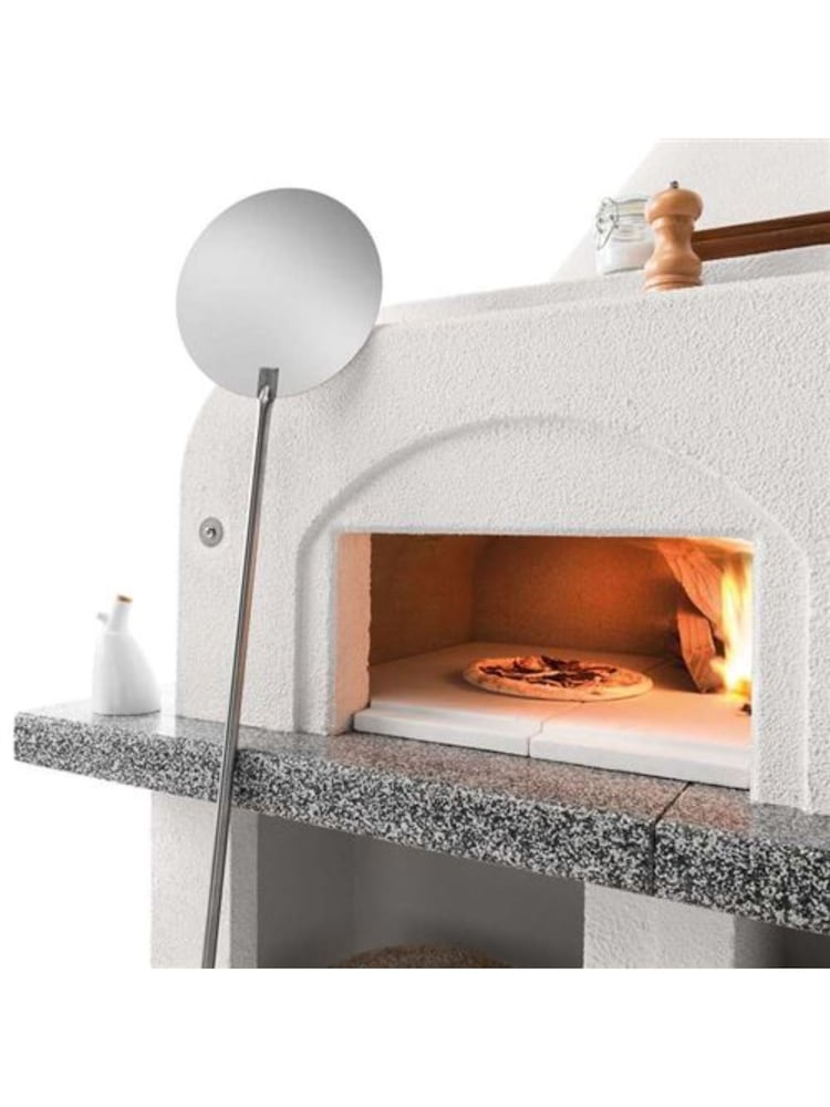 Callow Black Complete Outdoor BBQ Kitchen with Wood Fired Oven - Image 2 of 6