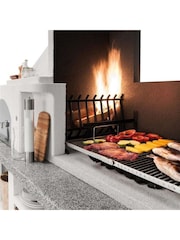 Callow Black Complete Outdoor BBQ Kitchen with Wood Fired Oven - Image 4 of 6