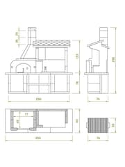 Callow Black Complete Outdoor BBQ Kitchen with Wood Fired Oven - Image 6 of 6