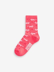 Red/Pink Mr Fox Scion At Ankle Socks 4 Pack - Image 5 of 5