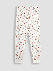 JoJo Maman Bébé Cream Mens Christmas Print Pyjamas Set - Image 5 of 5