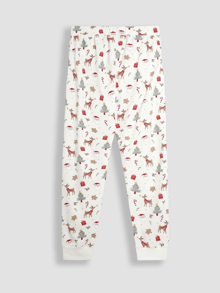 JoJo Maman Bébé Cream Mens Christmas Print Pyjamas Set - Image 5 of 5