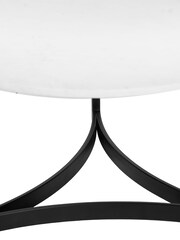 Pacific Mirrored White Marble and Black Metal Coffee Table - Image 4 of 6