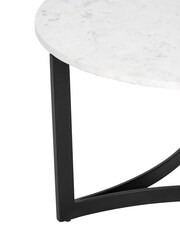 Pacific Mirrored White Marble and Black Metal Coffee Table - Image 5 of 6