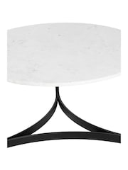 Pacific Mirrored White Marble and Black Metal Coffee Table - Image 6 of 6