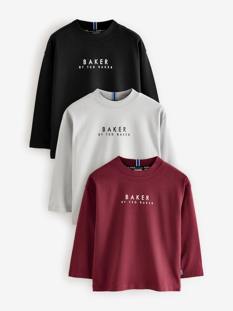 ألوان متعددة - حزمة من 3 تيشِرتات من القطن 100% بكُم طويل من Baker by Ted Baker - صورة 1 من 7 ألوان متعددة - حزمة من 3 تيشِرتات من القطن 100% بكُم طويل من Baker by Ted Baker - صورة 1 من 7