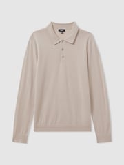 Reiss Washed Stone Trafford Merino Wool Polo Shirt - Image 2 of 6