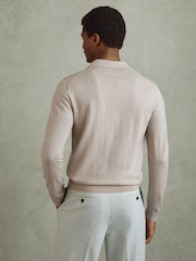 Reiss Washed Stone Trafford Merino Wool Polo Shirt - Image 5 of 6