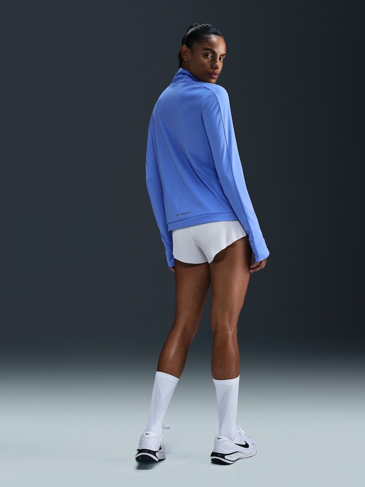 Nike Cornflour Blue Swoosh Half Zip Long Sleeve Running Top - Image 2 of 6 Nike Cornflour Blue Swoosh Half Zip Long Sleeve Running Top - Image 2 of 6
