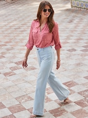 Sosandar Stretch-Jeans aus Denim mit weitem Bein - Bild 3 von 5
