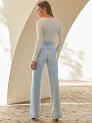 Sosandar Stretch-Jeans aus Denim mit weitem Bein - Bild 5 von 5