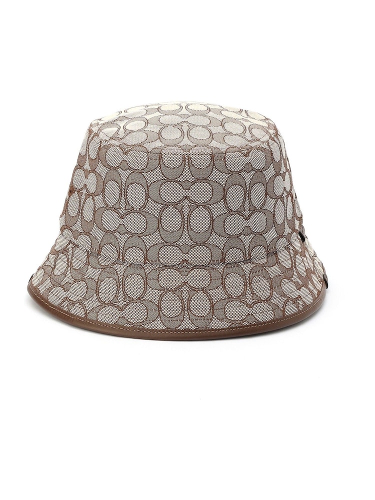 COACH Signature Jacquard Bucket Brown Hat - Image 1 of 3