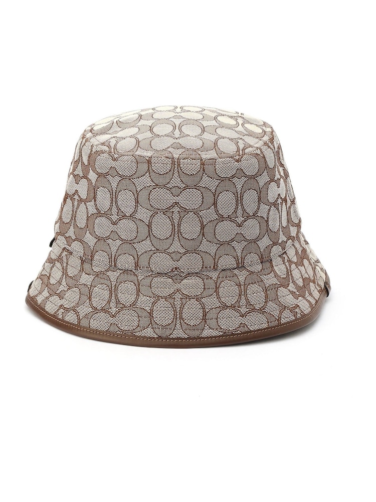 COACH Signature Jacquard Bucket Brown Hat - Image 2 of 3