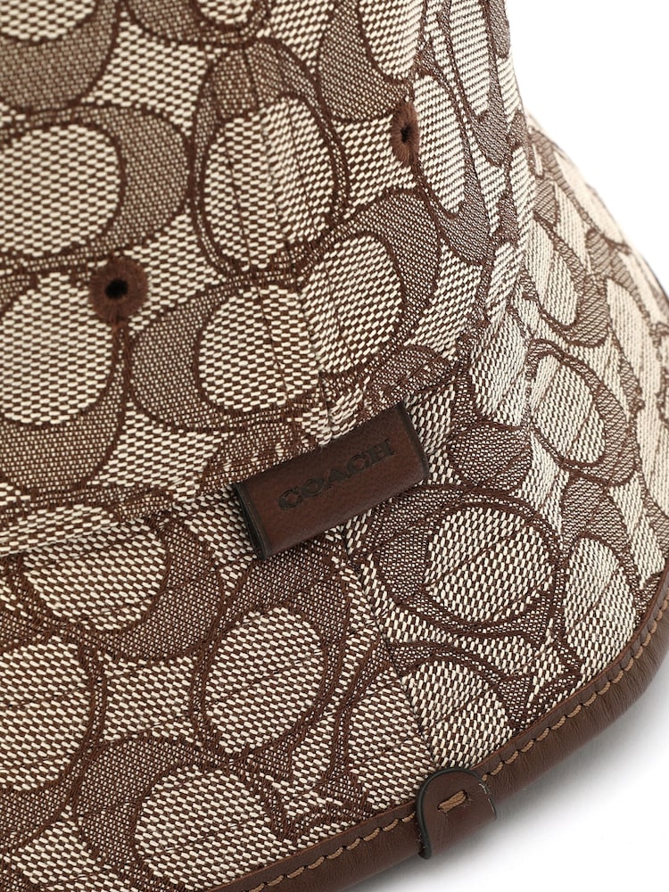 COACH Signature Jacquard Bucket Brown Hat - Image 3 of 3