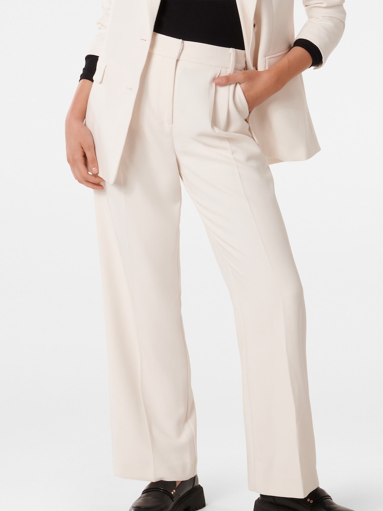 Forever New White Tessa Straight Leg Trousers - Image 1 of 5
