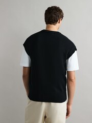 Fred Perry Schwarzer Pullunder aus Lammwolle - Bild 2 von 4