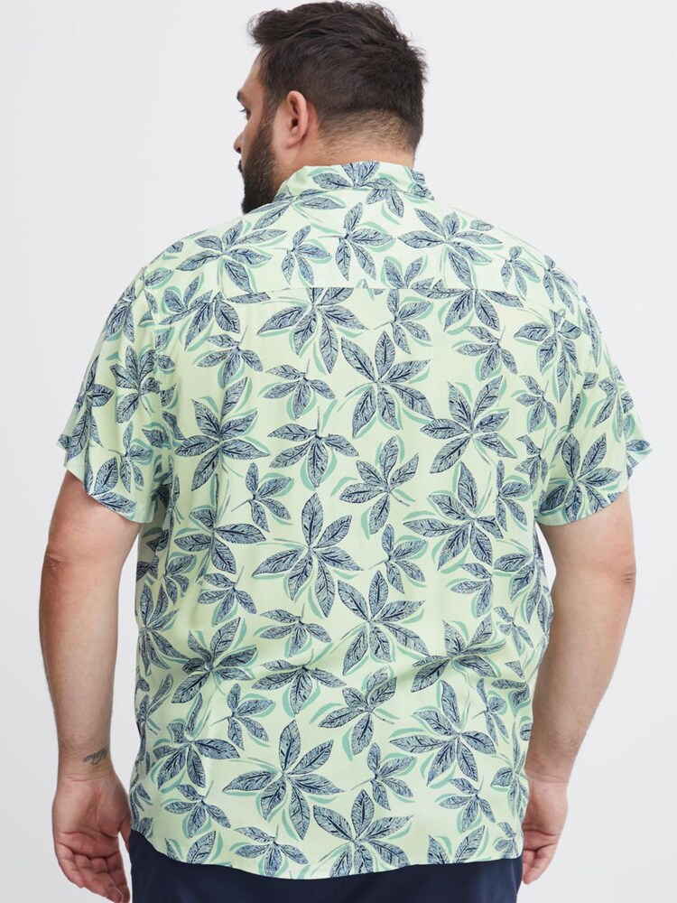 Blend Blue/Green Leaf Printed Short Sleeve Shirt - Image 2 of 5