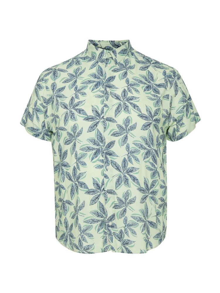 Blend Blue/Green Leaf Printed Short Sleeve Shirt - Image 5 of 5