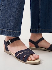 Crew Clothing Blue Multi Strap Flat Sandals - Image 5 of 5