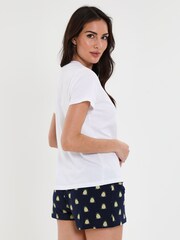 Threadbare White 100% Cotton Pyjama Shorts Set - Image 2 of 4