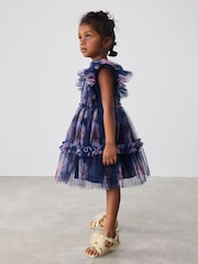 Baker by Ted Baker Floral Crinkle Mesh Frill Dress - Image 2 of 9