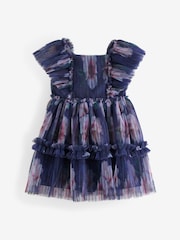 Baker by Ted Baker Floral Crinkle Mesh Frill Dress - Image 6 of 9