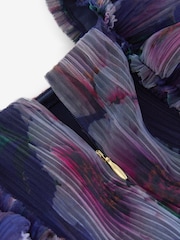 Baker by Ted Baker Floral Crinkle Mesh Frill Dress - Image 9 of 9