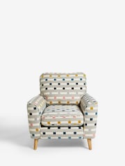 Chunky Stripe Geo Grey Oak Effect Leg Stamford Armchair - Image 6 of 11
