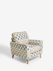 Chunky Stripe Geo Grey Oak Effect Leg Stamford Armchair - Image 7 of 11