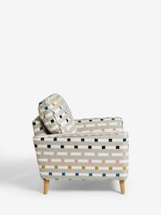 Chunky Stripe Geo Grey Oak Effect Leg Stamford Armchair - Image 8 of 11