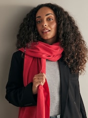 Red Super Soft Midweight Scarf - Image 3 of 6