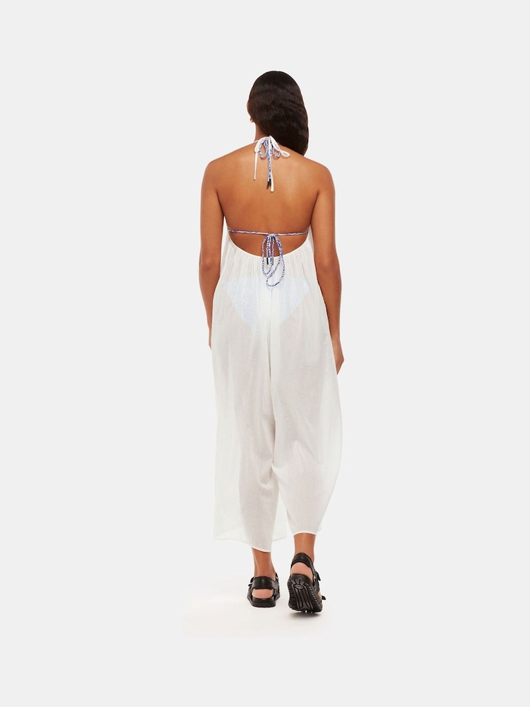 Whistles Halterneck Swim White Jumpsuit - Image 2 of 5