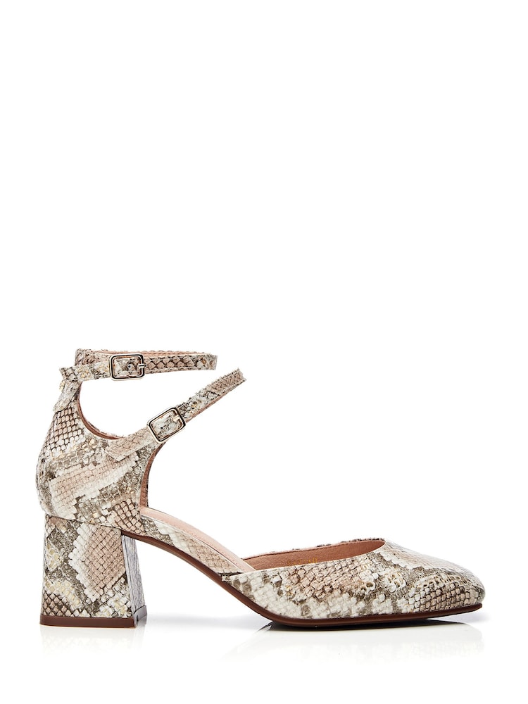 Naravni - Moda in Pelle Daziah Square Toe Block Multi Strap Heels - Slika 1 iz 4 Naravni - Moda in Pelle Daziah Square Toe Block Multi Strap Heels - Slika 1 iz 4