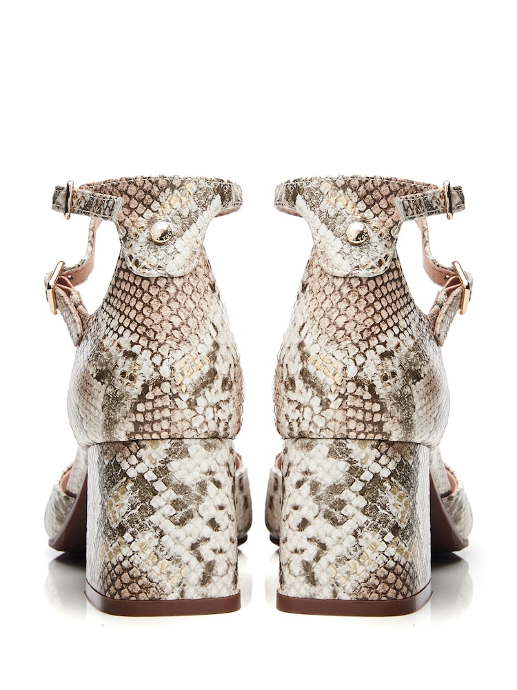 Moda in Pelle Daziah Square Toe Block Multi Strap Heels - Image 3 of 4