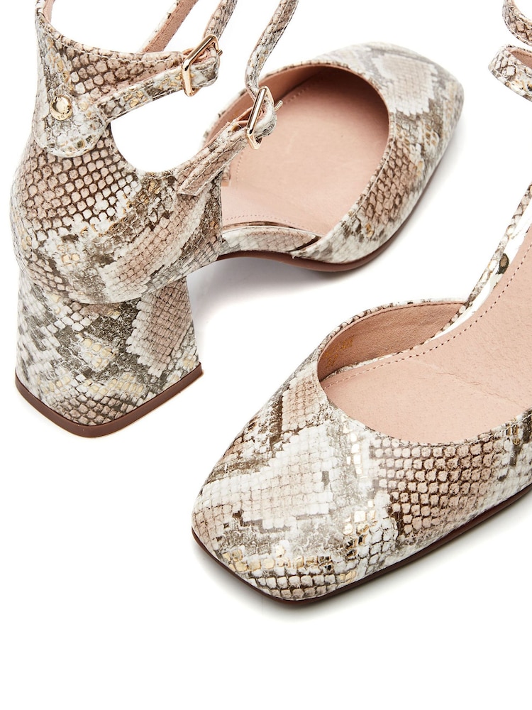 Naravni - Moda in Pelle Daziah Square Toe Block Multi Strap Heels - Slika 4 iz 4 Naravni - Moda in Pelle Daziah Square Toe Block Multi Strap Heels - Slika 4 iz 4